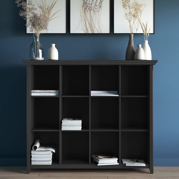English Elm Acadian 12-Cube Storage Unit - Handcrafted Solid Wood In Sleek Black Finish For Versatile Style B136P158284