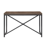 Homelegance By Top-Line Emely Black Metal Rustic Desk with USB Charging Station Black MDF