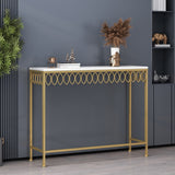 Christopher Knight Home® - Noble House - Breu Modern Glam Console Table with Petal Accents, Gold and White