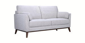 Porter Designs Porter Flanders Upholstered Loveseat In Light Gray Chenille – Modern Comfort With Elegant Wood Trim Gray Fabric 01-216-02-5091