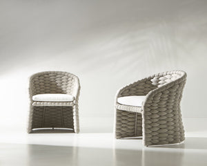 Bernhardt Bernhardt Salinas Nordic Grey Arm Chair — Sculptural Outdoor Sock-Knit Upholstery, Deep Cushioned Comfort X10545