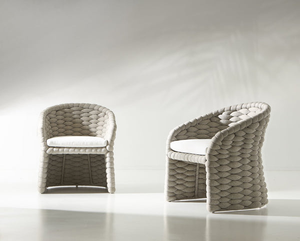 Bernhardt Bernhardt Salinas Nordic Grey Arm Chair — Sculptural Outdoor Sock-Knit Upholstery, Deep Cushioned Comfort X10545