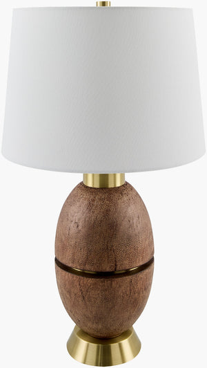 Livabliss Puglia Rustic Resin Table Lamp with Woven Linen Shade for Bedroom or Living Room PGL-001