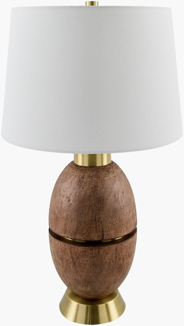 Livabliss Puglia Rustic Resin Table Lamp with Woven Linen Shade for Bedroom or Living Room PGL-001