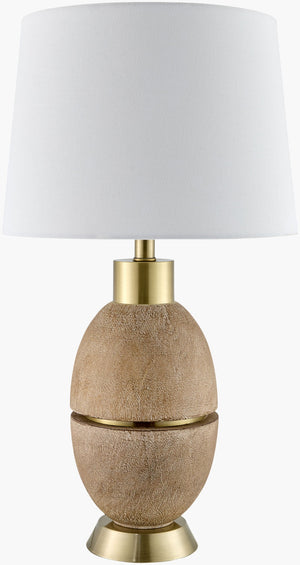 Livabliss Puglia Rustic Resin Table Lamp with Woven Linen Shade for Farmhouse Bedrooms PGL-002
