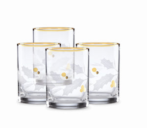 Lenox Holiday Gold DOF Glasses, Set of 4 Clear, NO COLOR GLASS,CRYSTAL 886861