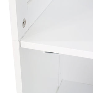English Elm Christopher Knight Home® - BATHROOM Linen Tower Cabinet with Faux Wood Finish, Modern Slim Vertical Slat Design, Storage Organizer White 66606.00