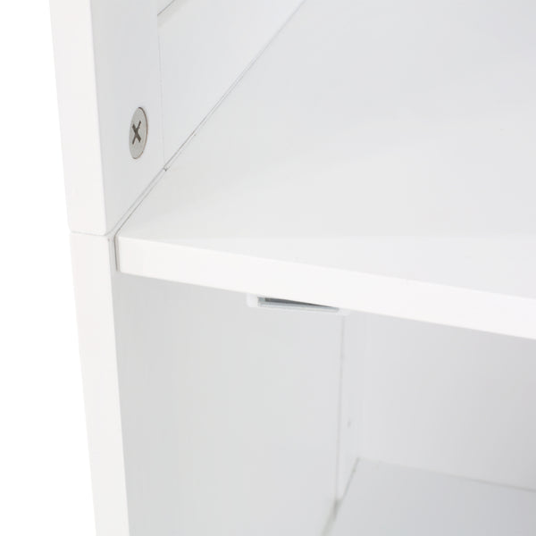 English Elm Christopher Knight Home® - BATHROOM Linen Tower Cabinet with Faux Wood Finish, Modern Slim Vertical Slat Design, Storage Organizer White 66606.00