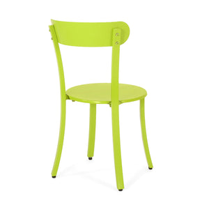 English Elm Barbados Outdoor Iron Bistro Set Powder Coated Patio Furniture for Balcony or Garden 61840.00IRNGRN
