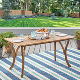 Christopher Knight Home® Hermosa Teak Finish Acacia Wood Dining Table - Stylish & Durable Outdoor Furniture