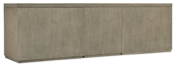 Hooker Furniture Linville Rustic 84" Mink Credenza With Locking File Drawers, Open Cabinet Shelving & Pewter Pulls 24.00 L x 96.00W x 30.00H 6150-10929-85
