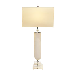 Pasargad Home Sculptural Frosted Glass Table Lamp with Lucite Base – Elevate Your Space Elegantly