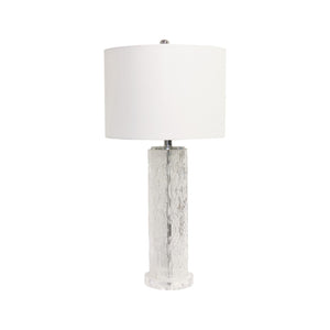 Pasargad Modern Textured Glass Table Lamp – Elegant White Shade for Sophisticated Home Décor
