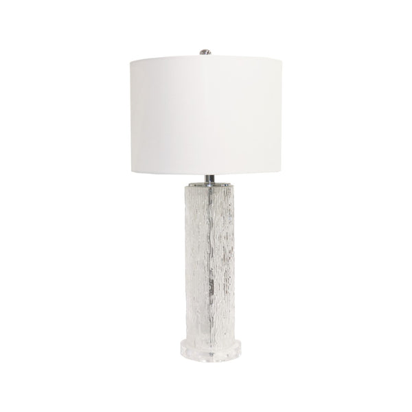 Pasargad Modern Textured Glass Table Lamp – Elegant White Shade for Sophisticated Home Décor