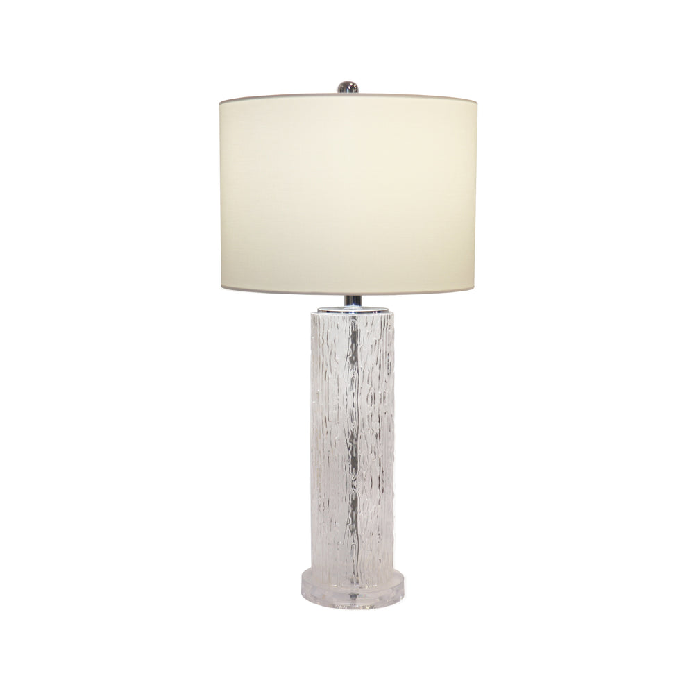 Pasargad Modern Textured Glass Table Lamp – Elegant White Shade for Sophisticated Home Décor
