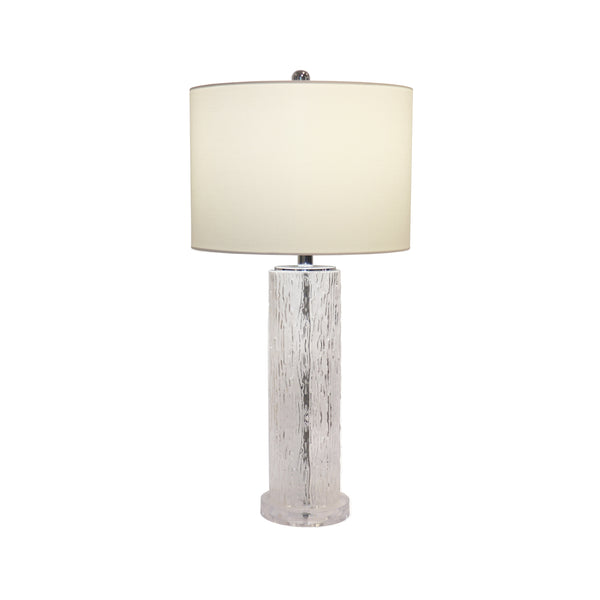 Pasargad Modern Textured Glass Table Lamp – Elegant White Shade for Sophisticated Home Décor