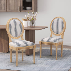 English Elm Christopher Knight Home® - Kd French Country Upholstered Dining Chair – Elegant Blue Accent With Iconic Round Backrest & Comfort 60352.00DBLULNN
