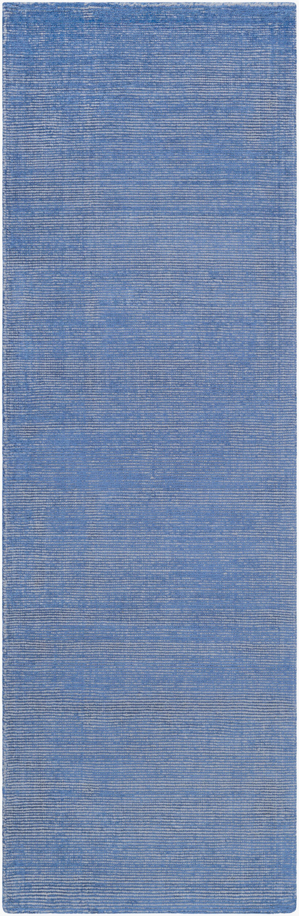 Surya Prague Luxurious 2'6" X 8' Handmade Area Rug - Soft Viscose & Wool Blend For Modern Elegance Blue Viscose,Wool Pgu4000-268