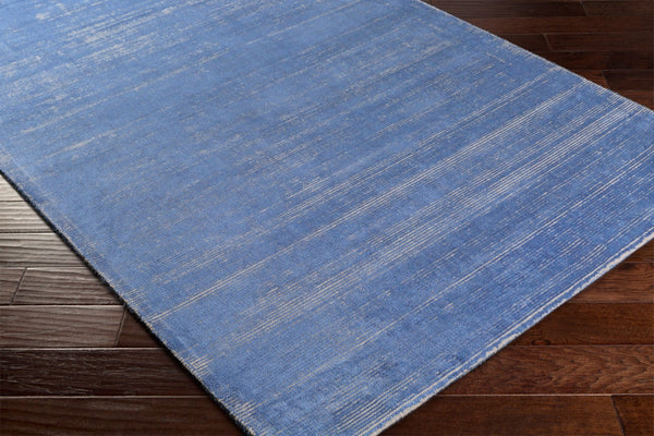 Surya Prague Luxurious 2'6" X 8' Handmade Area Rug - Soft Viscose & Wool Blend For Modern Elegance Blue Viscose,Wool Pgu4000-268