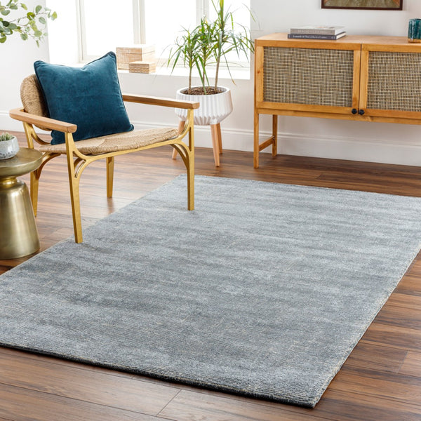 Surya Prague Luxurious 2'6" X 8' Handmade Area Rug - Soft Viscose & Wool Blend For Modern Elegance Gray Viscose,Wool Pgu4003-23