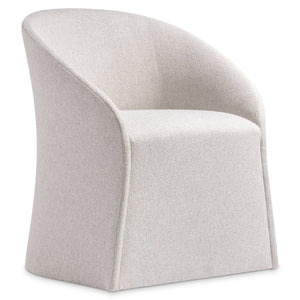 Bernhardt Bernhardt Antibes Arm Chair — Curved Slipcovered Design, Rustic-Modern Fabric, Hidden Casters For Easy Repositioning 350548