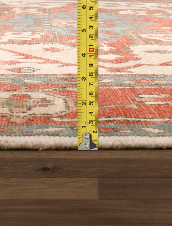 Pasargad Home Serapi Hand-Knotted Area Rug in Ivory/Rust – Luxurious 100% Wool for Timeless Elegance