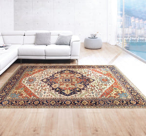 Pasargad Home Serapi Collection Hand-knotted Wool Area Rug In Elegant Rustic Earth Tones   Ph-3 3x24