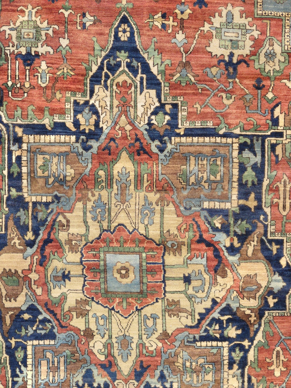 Pasargad Home Serapi Hand-Knotted 100% Wool Area Rug with Rustic Charm for Timeless Elegance