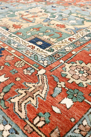 Pasargad Home Serapi Hand-Knotted 100% Wool Area Rug with Rustic Charm for Timeless Elegance