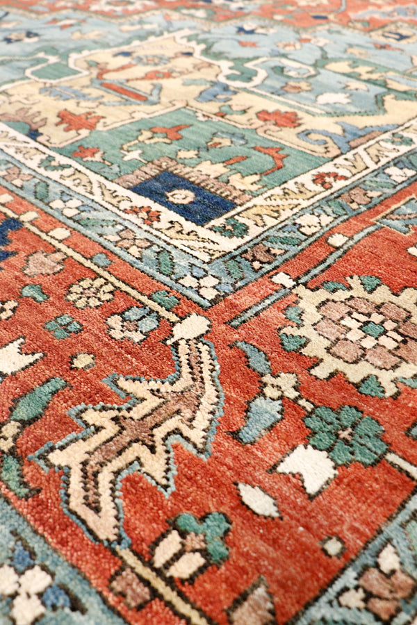 Pasargad Home Serapi Hand-Knotted 100% Wool Area Rug with Rustic Charm for Timeless Elegance