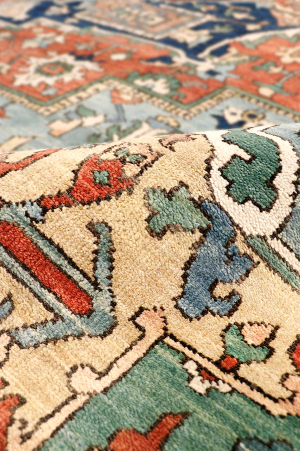 Pasargad Home Serapi Hand-Knotted 100% Wool Area Rug with Rustic Charm for Timeless Elegance