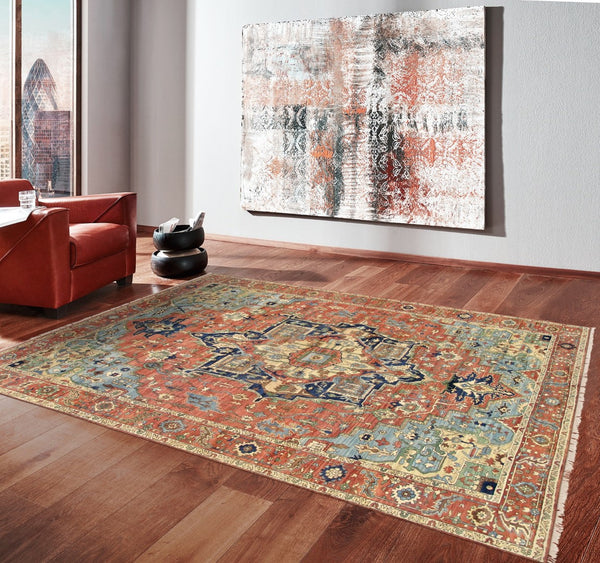 Pasargad Home Serapi Collection Hand-knotted Wool Area Rug In Elegant Rustic Earth Tones   Ph-6 12x15