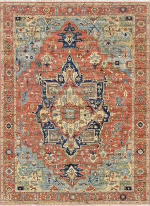 Pasargad Home Serapi Hand-Knotted 100% Wool Area Rug with Rustic Charm for Timeless Elegance