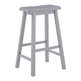 Homelegance By Top-Line Jarvis Saddle Seat 29-inch Bar Height Backless Stools (Set of 2) Grey Rubberwood