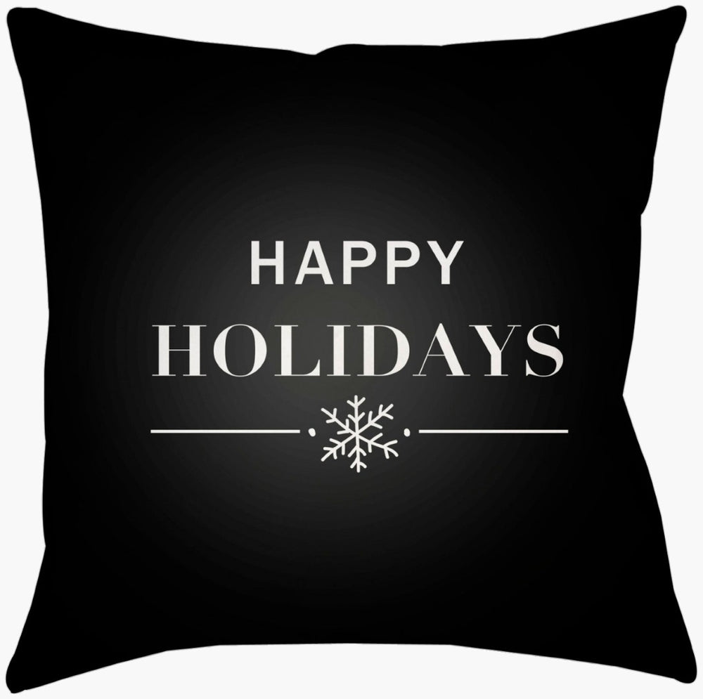 Livabliss Happy Holidays Square Accent Pillow Polyester Plush Indoor Outdoor Seasonal Decor PHDHH001-1818