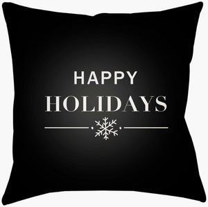 Livabliss Happy Holidays Square Accent Pillow Polyester Plush Indoor Outdoor Seasonal Decor PHDHH001-1818