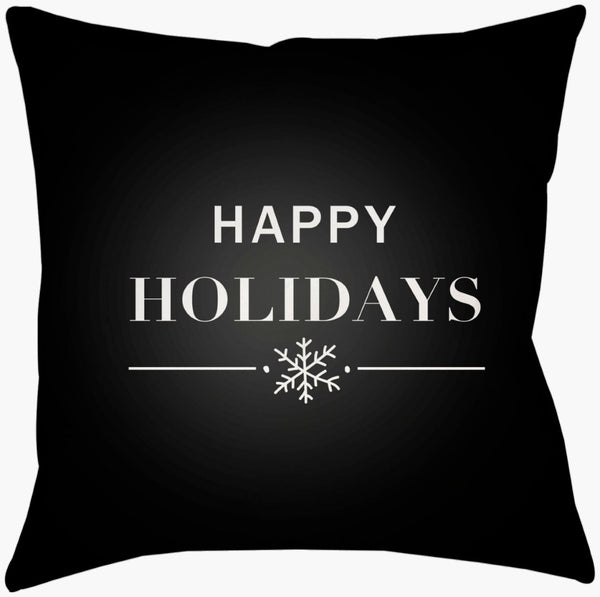 Livabliss Happy Holidays Square Accent Pillow Polyester Plush Indoor Outdoor Seasonal Decor PHDHH001-1818