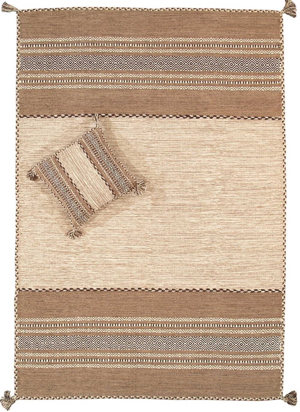 Pasargad Home Kilim Collection Hand-woven Area Rug - Elegant Design For A Stylish Home Update   Phe-5 Ivory 5x8