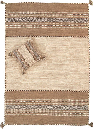 Pasargad Home Kilim Collection Hand-woven Area Rug - Elegant Design For A Stylish Home Update   Phe-5 Ivory 5x8