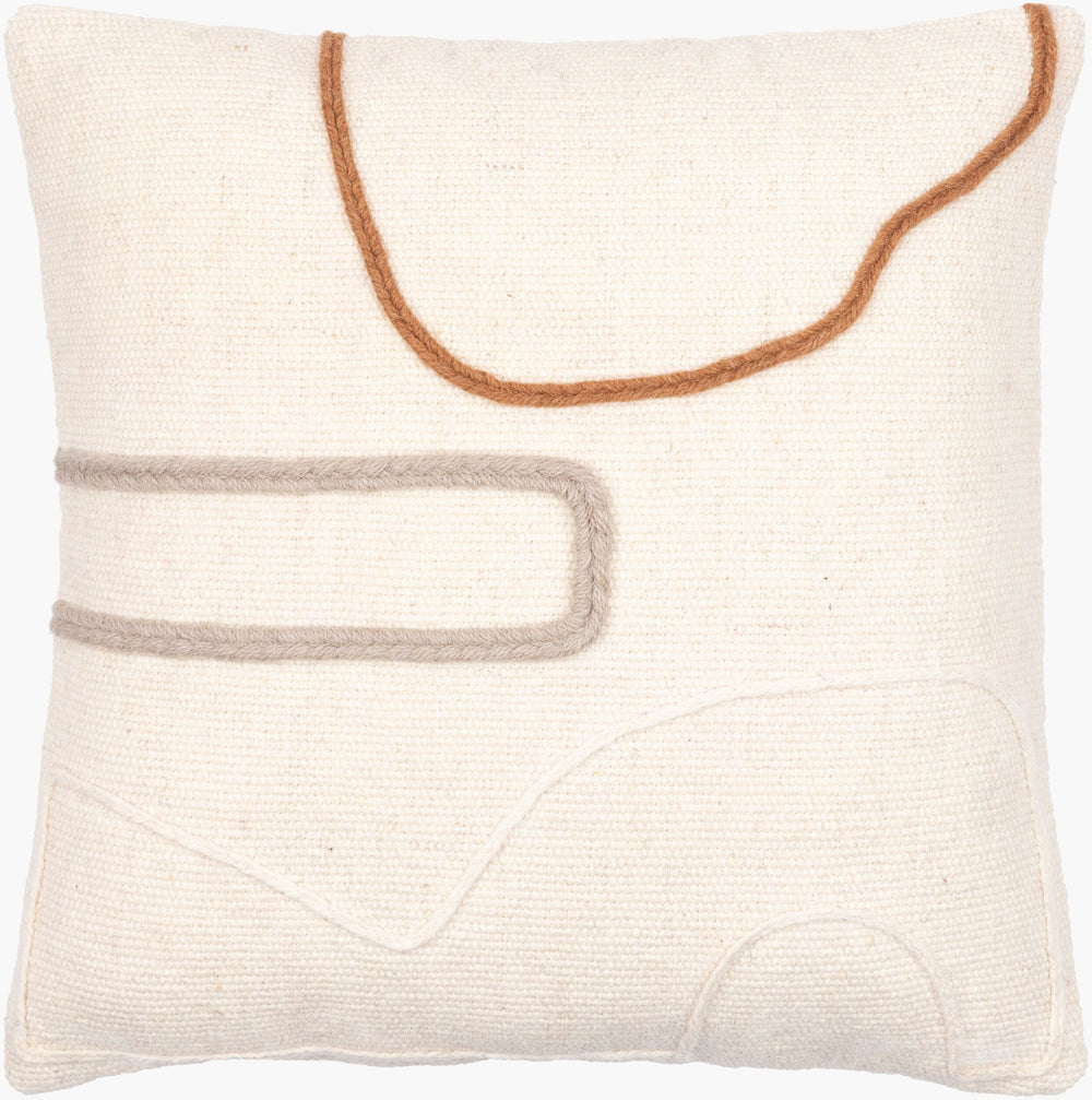 Surya Philip Hand Woven 18"X18" Accent Pillow Cover - Modern Cotton-wool Blend For Chic Home Decor Cream Wool,Cotton Phi001-1818d