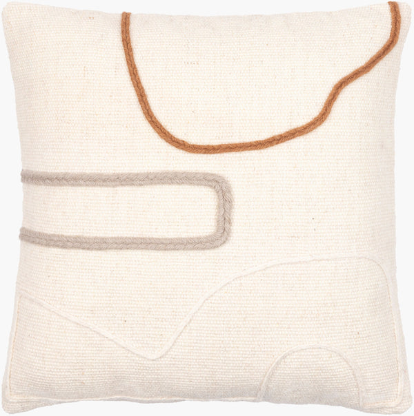 Surya Philip Hand Woven 18"X18" Accent Pillow Cover - Modern Cotton-wool Blend For Chic Home Decor Cream Wool,Cotton Phi001-1818d