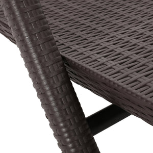 English Elm Christopher Knight Home® - MIKAEL Chaise Lounge Dark Brown Polypropylene 3D Wicker Weather-Resistant Handcrafted Outdoor Seating 68020.00DBRN