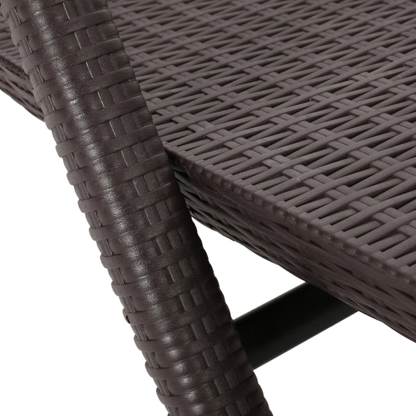 English Elm Christopher Knight Home® - MIKAEL Chaise Lounge Dark Brown Polypropylene 3D Wicker Weather-Resistant Handcrafted Outdoor Seating 68020.00DBRN