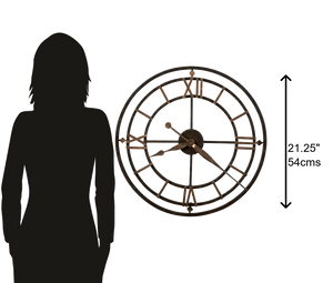 Hekman Furniture 625299 York Station Oversized Wall Clock - Antique Wrought-iron Design With Quartz Movement & Roman Numerals Metal York Station Wall Clock 625299