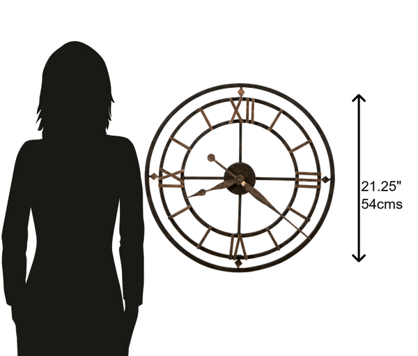 Hekman Furniture 625299 York Station Oversized Wall Clock - Antique Wrought-iron Design With Quartz Movement & Roman Numerals Metal York Station Wall Clock 625299