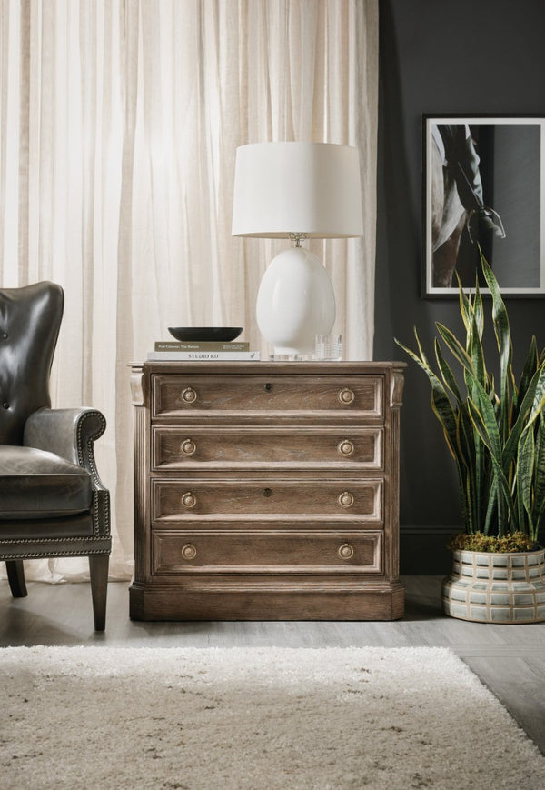 Hooker Furniture Sutter Cathedral Oak Lateral File With Locking Pendaflex Drawers, Claro Distressed Finish, 31"H 5981-10466-80