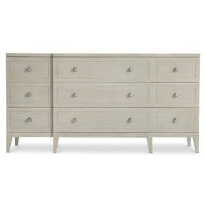 Bernhardt Bernhardt Cornelia Dresser — 9-Drawer Solid Ash Nebbia Finish, Brushed Stainless Inlays & Soft-Close 331052