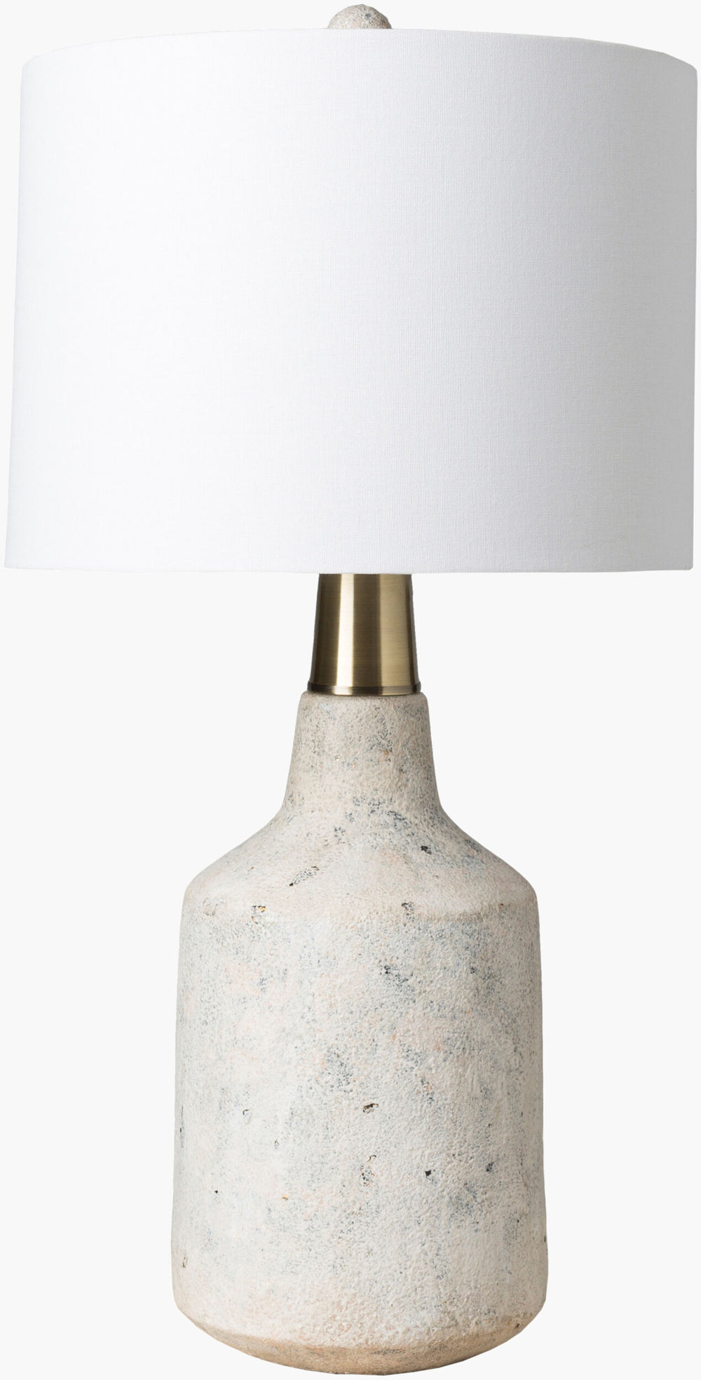 Surya Phoenix 28" Modern Accent Table Lamp - Unique Blend Of Materials For Stunning Ambient Lighting Body, White,Finial, White,Harp, Metallic ,Nickel Concrete,Linen,Polyester,Resin Pho-100