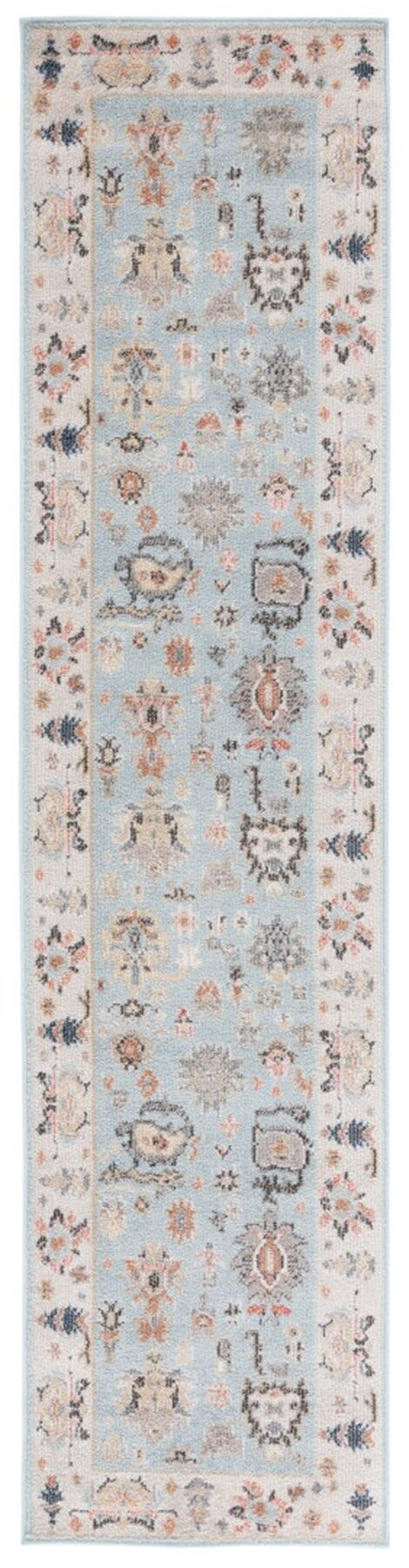 Safavieh Phoenix 562 Power Loomed Transitonal Rug Light Blue / Ivory Grey 9' x 12'