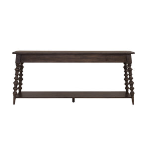 Revival Row Hall Console Brown with Chimney Smoke Finish P348257 Pulaski Furniture